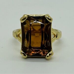 Gold and Brown Gemstone Ring